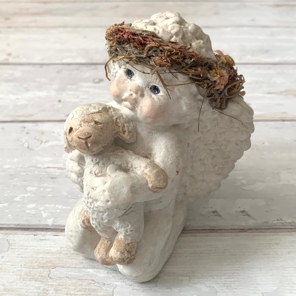 Love My Lamb Dreamsicles Kristin Hanes 1991 Angel Cherub Cast Art Ceramic Figure